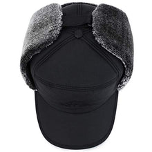 Load image into Gallery viewer, Jahy2Tech Men Women Warm Winter Hats, Aviator Hats, Trapper Hat, Trooper Ear Flaps Hats with Brim and Face Mask for Snowproof Windproof Thermal Hunting Skiing Cycling Cold Weather Black