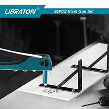 Load image into Gallery viewer, Rivet Gun, Rivet Gun Kit, Pop Rivet Gun, 80PCs Metal Rivets and 4 Drill Bits, Heavy Duty Hand Riveter, Rivet Gun Tool for Metal, Automotive, Blind Rivets 3/32" 1/8" 5/32" 3/16"