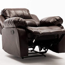 Load image into Gallery viewer, Bonzy Home Air Leather Recliner Chair Overstuffed Heavy Duty Recliner - Faux Leather Home Theater Seating - Manual Bedroom & Living Room Chair Reclining Sofa (Red Brown)
