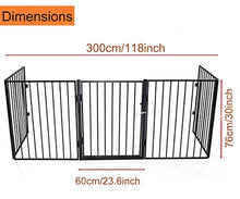 Load image into Gallery viewer, Baby Safety Gate Fireplace Fence, 5-Panel Metal Indoor Safety Guard for Baby Pets Dog Cat Christmas Tree BBQ Protection, 118inch