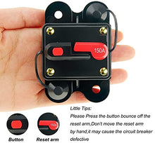 Load image into Gallery viewer, FROGBRO 150A Manual Reset Circuit Breaker Resettable Fuse Holder 12V-24V DC for Auto Car Marine Boat Motor Audio Inline Fuse and Home Solar System Amp (HX-AT002)