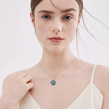 Load image into Gallery viewer, Trinity Celtic Knot Necklace with Simulated Abalone Shell Sterling Silver Vintage Triquetra Round Lucky Celtic Necklace for Women Teen Girls Irish Jewelry