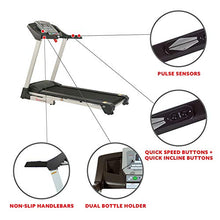 Load image into Gallery viewer, Sunny Health & Fitness SF-T7515 Smart Treadmill with Auto Incline, Speakers, Bluetooth, LCD and Pulse Monitor, Phone Function, 250 LB Max Weight