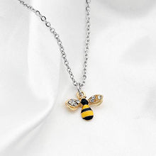 Load image into Gallery viewer, FUSTMW Crystal Bumblebee Pendant Necklace Infinity Love Charm Flying Honeybee Insect Jewelry Gifts (45cm+5cm Necklace)