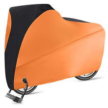 Load image into Gallery viewer, Puroma Bike Cover Outdoor Waterproof Bicycle Covers Rain Sun UV Dust Wind Proof with Lock Hole for Mountain Road Electric Bike, XL (Orange & Black)