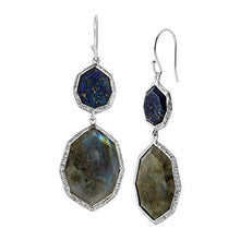Load image into Gallery viewer, Silpada 'Lapis of Luxury' Natural Lapis & Labradorite Drop Earrings in Sterling Silver