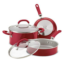 Load image into Gallery viewer, Rachael Ray Create Delicious Nonstick Cookware Pots and Pans Set, 13 Piece, Red Shimmer