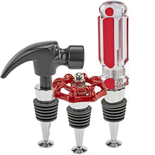 Load image into Gallery viewer, Fairly Odd Novelties Hammer, Screwdriver, and Faucet Wine Bottle Stopper 3-Pack Funny Father's Day Gift Set, One Size, Multicolor