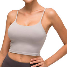 Load image into Gallery viewer, Lemedy Women Padded Sports Bra Fitness Workout Running Shirts Yoga Tank Top (S, Light Grey)