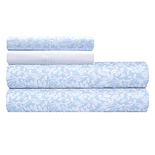 Load image into Gallery viewer, CMA Charisma Queen Blue 6 Piece Blue Boxwood Powder Microfiber 6 Piece Sheet Set for deep Pocket Mattress