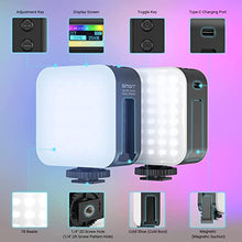 Load image into Gallery viewer, simorr Double-Sided 360° RGB Video Light +SMALLRIG LCD Monitor Shoe Adapter 1/4" Camera Hot Shoe Mount