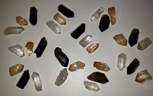 Load image into Gallery viewer, 3pc Set Clear & Smokey & Tangerine Quartz Points Raw Natural Healing Crystal Gemstone Specimens from Brazil