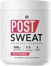 Load image into Gallery viewer, Post Sweat Advanced Hydration Post-Workout Supplement Powder | Muscle Recovery Sports Drink with Electrolytes + 9 Essential Amino Acids | Informed Choice Sport Certified & Non-GMO (Fruit Punch)