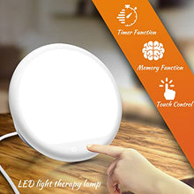 Load image into Gallery viewer, Light Therapy Lamp, 10000 Lux UV-Free Therapy Light, Touch Control Sun Lamp with 3 Adjustable Brightness Levels and Timer Setting, Sunlight Lamp with 90°Rotatable Standing Bracket for Home Office Use