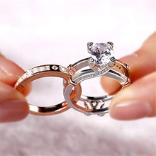 Load image into Gallery viewer, JEULIA Diamond Band Rings for Women cz Sterling Silver Interchangeable Ring Sets Wedding Engagement Anniversary Promise Ring Bridal Sets