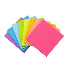 Load image into Gallery viewer, Early Buy Lined Sticky Notes with Lines 4x4 Self-Stick Notes 8 Bright Color 8 Pads, 50 Sheets/Pad