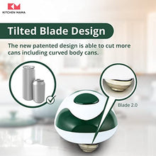Load image into Gallery viewer, Kitchen Mama Electric Can Opener 2.0: Upgraded Blade Opens Any Can Shape - No Sharp Edge, Food-Safe, Handy with Lid Lift, Battery Operated Handheld Can Opener (Army Green)