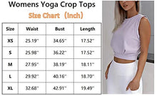 Load image into Gallery viewer, ARRIVE GUIDE Workout Crop Tops for Women Cute Loose Fit Tank Tops Casual Summer Yoga Athletic Sports Tanks Cinched Waist Cropped Tops Cap Sleeve Gym Cotton T Shirts for Women M Yellow