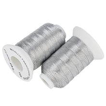 Load image into Gallery viewer, Simthread 6 Silver Metallic Embroidery Machine Thread 500M(550Y) for Embroidery and Decorative Sewing
