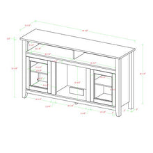 Load image into Gallery viewer, Walker Edison Furniture Company Rustic Wood and Glass Tall Fireplace Stand 64" Flat Screen Universal TV Console Living Room Storage Shelves Entertainment Center, 32 Inches, Gray Wash