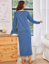 Load image into Gallery viewer, Ekouaer Womens Nightdress Sleepwear Long Ankle Length Nightgowns Sleepshirts Navy Blue
