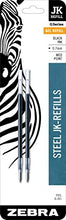 Load image into Gallery viewer, Zebra G-301 Stainless Steel Pen JK-Refill, Medium Point, 0.7mm, Black Ink, 2-Count