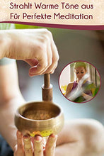 Load image into Gallery viewer, Tibetan Singing Bowl Set by Ohm Store — Meditation Sound Bowl and Wooden Striker with Lokta Gift Box — Hand Hammered Nepali Instrument for Yoga, Chakra Healing and Stress Relief