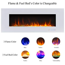 Load image into Gallery viewer, Valuxhome Electric Fireplace, 50 Inches Wall Mounted Fireplace with Overheating Protection, Thermostat, Timer & Remote, Touch Screen,1500/750W, White
