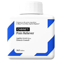 Load image into Gallery viewer, Cabinet Low Dose Aspirin 81mg for Adults and Kids 12 and Up, Slow Release Strength for Daily Regimen, Comparable to Bayer Active Ingredients, 365 Coated Tablets