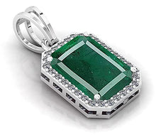 Load image into Gallery viewer, LMDPRAJAPATIS original 10X15MM Zambian Emerald Panna Jwelery Pendant for 925 Sterling Silver with Stemp Gifted Pendant