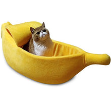 Load image into Gallery viewer, · Petgrow · Banana Cat Bed Cave Extra Large Size, Pet Bed Sofa Soft Cat Cuddle Bed House, Lovely Pet Supplies for Rabbits Small Dogs Cats Kittens Bed, Yellow