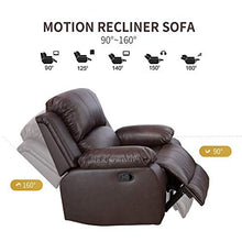 Load image into Gallery viewer, Lifestyle Furniture 3-Pieces Reclining Living Room Sofa Set,Drop Down Table,Bonded Leather,Brown(LS2890-3PC)