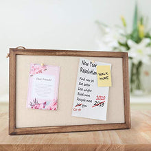 Load image into Gallery viewer, Emfogo 16x11 Wood Bulletin Boards with Linen Wall Bulletin Board for Home Kitchen Office Decorative Hanging Pin Board Frame Cork Board Light Bulletin Boards for Bedroom Pack of 2 (Carbonized Black)