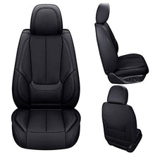 Load image into Gallery viewer, Coverado Front and Back Seat Covers 4 Pieces, Waterproof Nappa Leather Auto Seat Protectors Full Set, Universal Car Accessories Fit for Most Sedans SUV Pick-up Truck, Black