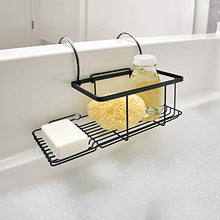 Load image into Gallery viewer, iDesign Everett Metal Over the Side Bathtub Caddy Basket for Master, Guest, Kid's Bathroom, 12.08" x 10.2" x 6.64", Matte Black
