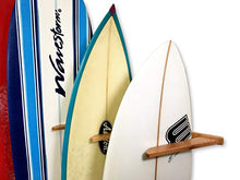 Load image into Gallery viewer, StoreYourBoard Vertical Timber Surfboard Wall Rack, Holds 6 Surfboards, Home and Garage Storage Mount System (Natural)