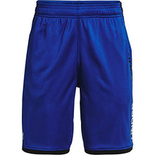 Load image into Gallery viewer, Under Armour Boys' Stunt 3.0 Shorts , Royal Blue (400)/Mod Gray , Youth X-Large
