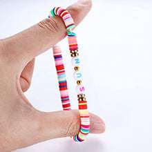 Load image into Gallery viewer, BESTEEL 18 Pcs Surfer Heishi Bracelets for Women Rainbow Vinyl Disc Beaded Stretch Bracelets Multiple Beach Surfer Bracelet Set