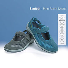 Load image into Gallery viewer, Orthofeet Proven Heel and Foot Pain Relief. Extended Widths. Best Orthopedic Bunions Diabetic Women's Mary Jane Shoes Sanibel Blue