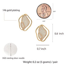 Load image into Gallery viewer, The 14K Gold Plating Simple Geometric Personality All-occasions Style Fashion Trend Earrings with S925 Silver Post for Girl/Boys Gifts Valentines/Birthday/ Anniversary / Mother’s Day