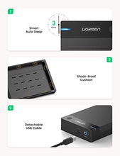 Load image into Gallery viewer, UGREEN External Hard Drive Enclosure for 3.5 2.5 Inch SATA SSD HDD USB 3.0 to SATA III Hard Drive Case with UASP 12V Power Adapter Compatible with WD Seagate Toshiba Samsung Hitachi PS4 Xbox