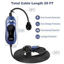 Load image into Gallery viewer, MUSTART Level 2 Portable EV Charger (240 Volt, 25ft Cable, 40 Amp), Electric Vehicle Charger Plug-in EV Charging Station with NEMA 14-50P (Update Version)