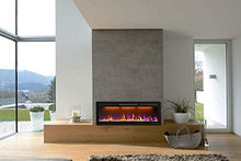 Load image into Gallery viewer, Mystflame 50 inch Electric Fireplace - Ultra Slim Frame - in Wall Recessed & Wall Mounted - Multicolor Flame - Log & Crystal Hearth - 1500/750 Watt Heater - Remote Control & Touch Screen - Timer
