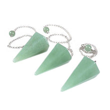 Load image into Gallery viewer, Justinstones Natural Aventurine Gemstone Hexagonal Pointed Reiki Chakra Pendant Pendulum