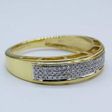 Load image into Gallery viewer, Dazzlingrock Collection 0.25 Carat (ctw) Round White Diamond Men's Hip Hop Anniversary Wedding Band 1/4 CT, 10K Yellow Gold, Size 7