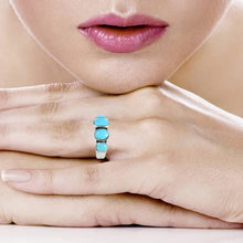 Load image into Gallery viewer, Turquoise Ring Sterling Silver 925 & Genuine Turquoise Statement Ring (SELECT color) (Turquoise, 7)
