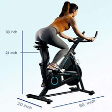 Load image into Gallery viewer, HouseFit Indoor Cycling Stationary Exercise Bike - Cycle Bike with Magnetic Resistance, Quiet Belt Drive and LCD Monitor & Comfortable Seat Cushion
