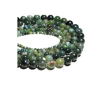 Load image into Gallery viewer, Natural Stone Beads, Moss Grass Agate Natural Stone Round Loose Green Beads for Jewelry Making 4/6/8/10/12 MM DIY Bracelet,12mm About 30pcs