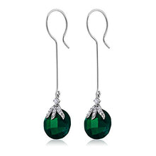 Load image into Gallery viewer, Gem Stone King 925 Sterling Silver Long Dangle Drop Earrings For Women (Round Checkerboard 12MM)