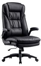 Load image into Gallery viewer, Hbada Ergonomic Executive Office Chair, PU Leather High-Back Desk Chair, Swivel Rocking Chair with Flip-up Padded Armrest and Adjustable Height, Black